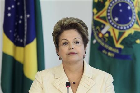 Brazilian President Dilma Rousseff  at the Planalto Palace in Brasilia.