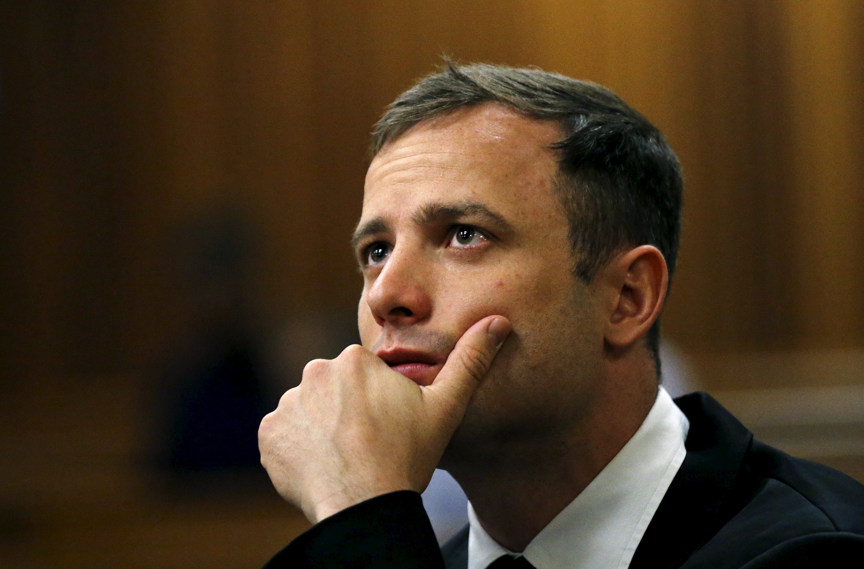 Olympic and Paralympic track star Oscar Pistorius is pictured ahead of his sentencing hearing.