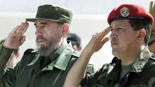 The agreement was signed 15 years ago by the then presidents of Cuba, Fidel Castro (R) and Venezuela Hugo Chavez (L).