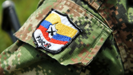 A badge of the FARC guerrilla