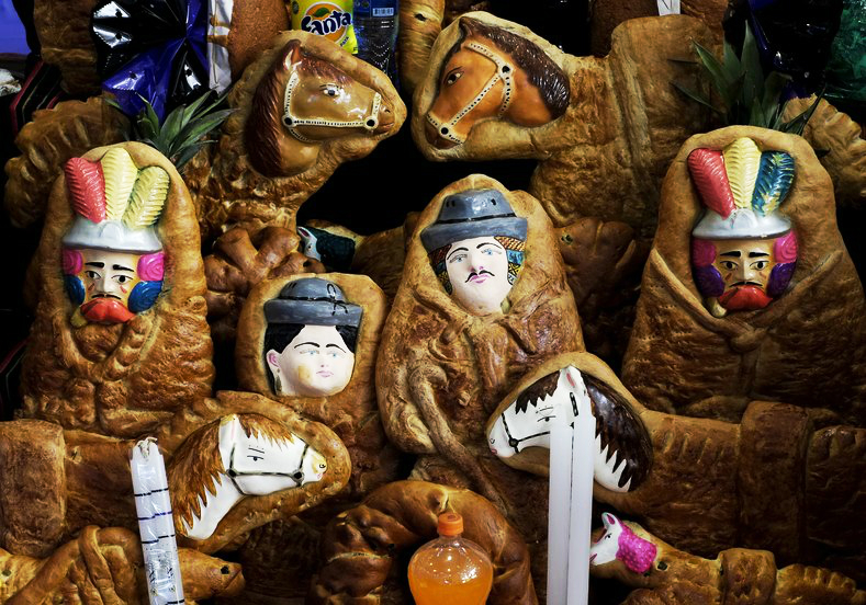 Bolivians celebrate All Saints Day by paying homage to their dead ones with a feast of home-baked, doll-shaped breads named T'antawawas. 