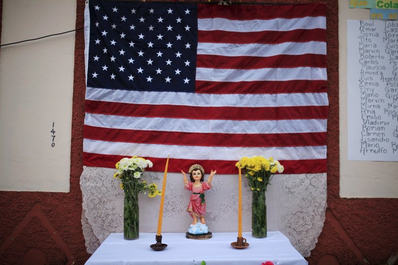 A family altar is seen during the celebration of 