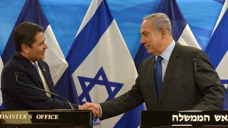 Honduran President Juan Orlando Hernandez and Israeli Prime Minister Benjamin Netanyahu