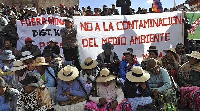 Indigenous Aimara protest in the Peruvian region of Puno. June 2011.