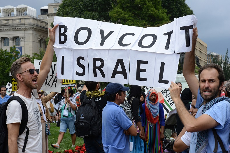 Tens of thousands of protesters march for BDS in Washington, DC in August 2, 2014.