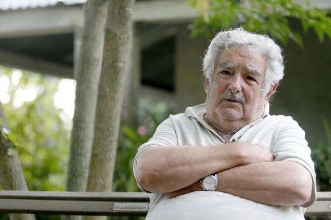 Uruguay's President Jose Mujica reacts during an interview at his farm in the outskirts of Montevideo, Feb. 25, 2015.