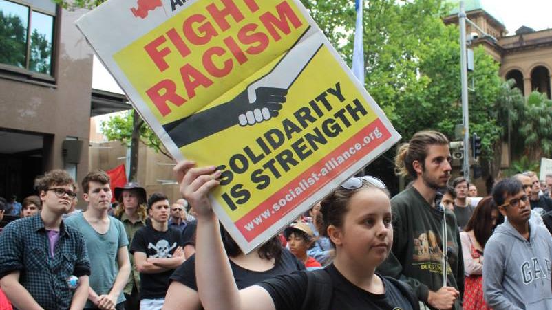Anti-racism protesters outnumbered anti-Islam rallies in Sydney and Melboune.