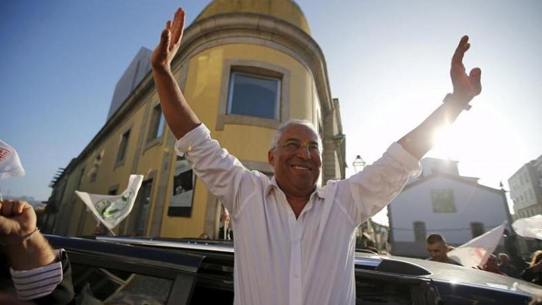 Antonio Costa, leader of Socialist party (PS) and new prime minister, attends an election campaign event in Barcelos, Portugal Sept. 27, 2015.