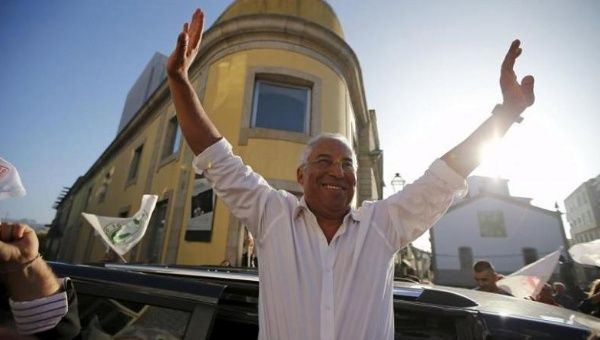 Antonio Costa, leader of Socialist party (PS) and new prime minister, attends an election campaign event in Barcelos, Portugal Sept. 27, 2015.