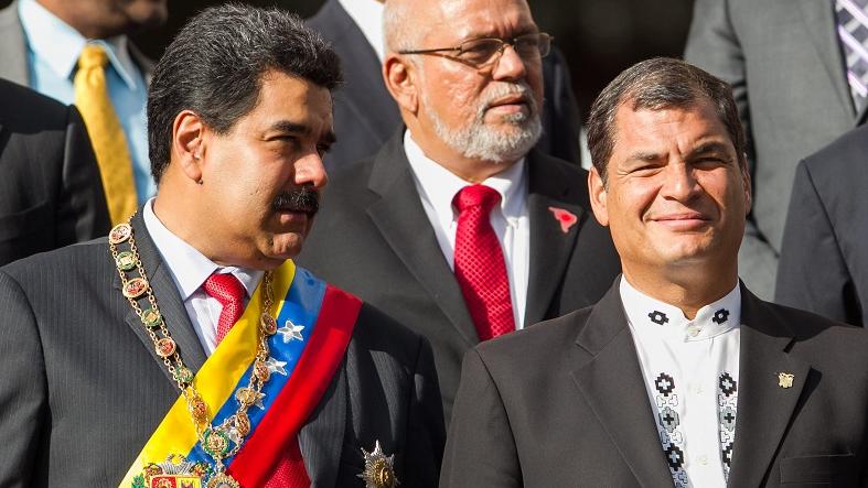 Venezuelan President Nicolas Maduro and Ecuadorean President Rafael Correa together in Caracas, Venezuela in 2013.