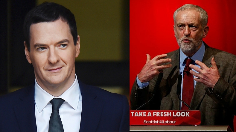 U.K. Finance Minister George Osborne and opposition leader Jeremy Corbyn.