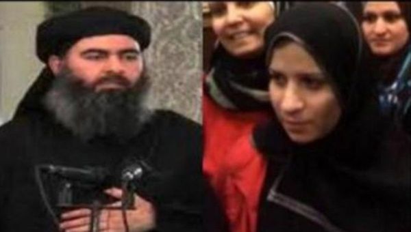 Islamic State group leader Abu Bakr al-Baghdadi and his ex-wife Saja Dulaim.