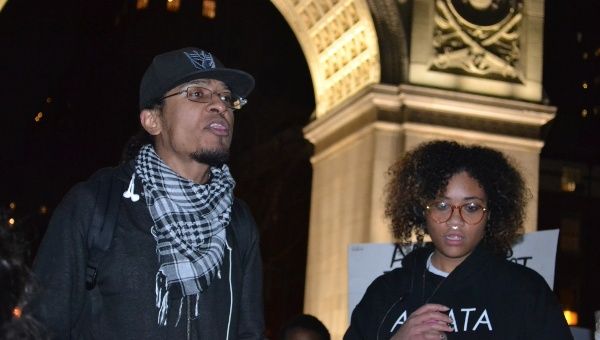 Activist Anthony Robledo speaks at the New York rally in November.