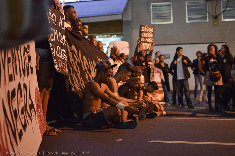 Protesters block traffic determined to bring attention and condemn the murder of Black youth.