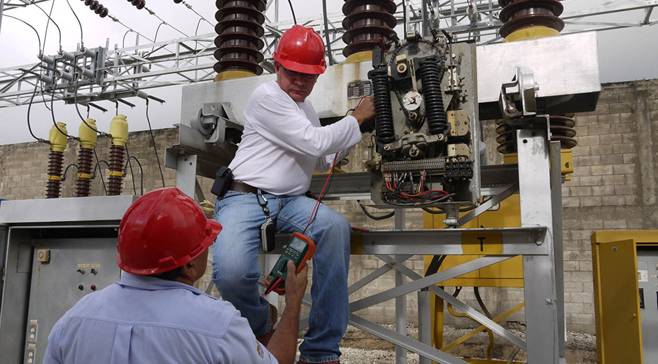 Workers from Venezuela's state-owned electricity company, Corpoelec.
