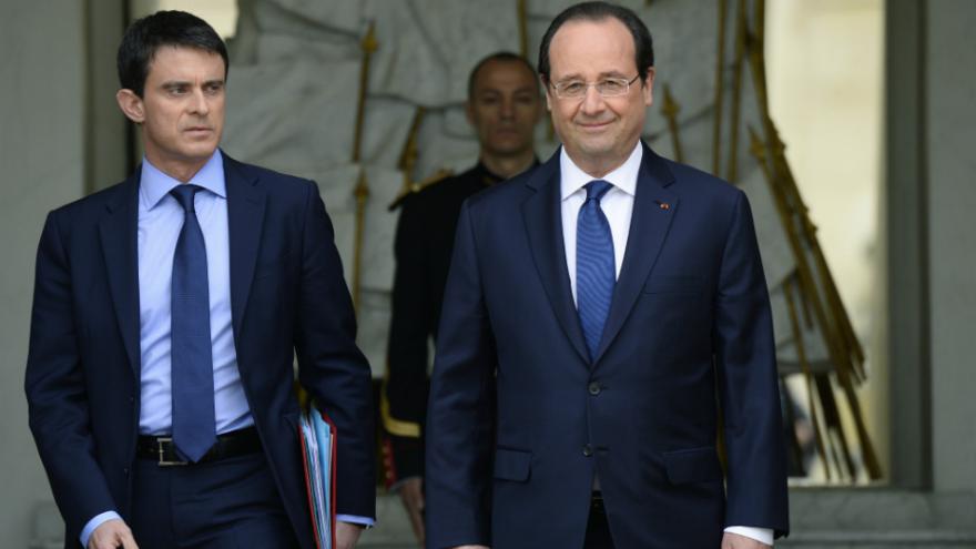 Prime Minister Manuel Valls and President Francois Hollande