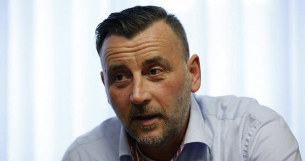 Lutz Bachmann, co-leader of anti-immigration group PEGIDA, in an interview in Dresden Jan.12, 2015.