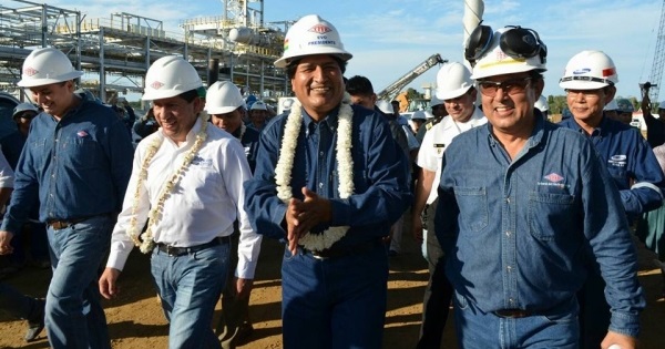 President Evo Morales visits Bolivia's Bulo Bulo power plant in the department of Cochabamba.