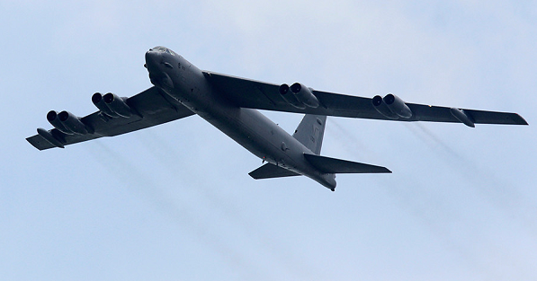 A Boeing B-52 Stratofortress strategic bomber from the United States Air Force (USAF)