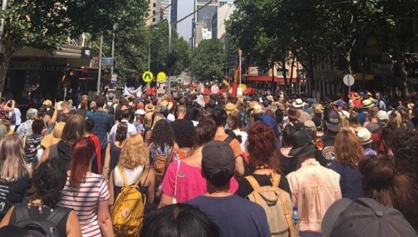 Massive nationwide street protests were called in protest of Australia Day.
