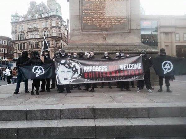 Neo-Nazi demonstrators in Newcastle, U.K.