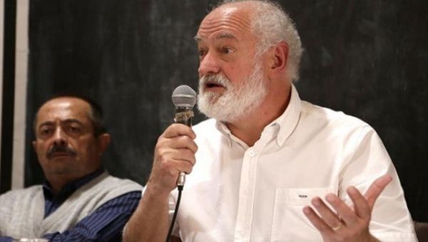 Former Catholic priest and Mexican activist Alberto Athie speaks on Jan. 26, 2016, during a press conference in the city of Oaxaca, Mexico. 