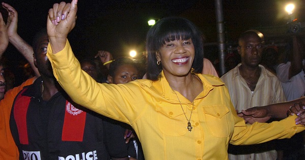 Prime Minister Portia Simpson-Miller celebrates an election victory in 2007.