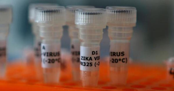 Tubes with the label 'Zika virus' are seen at Genekam Biotechnology AG in Duisburg, Germany, Feb. 2, 2016.