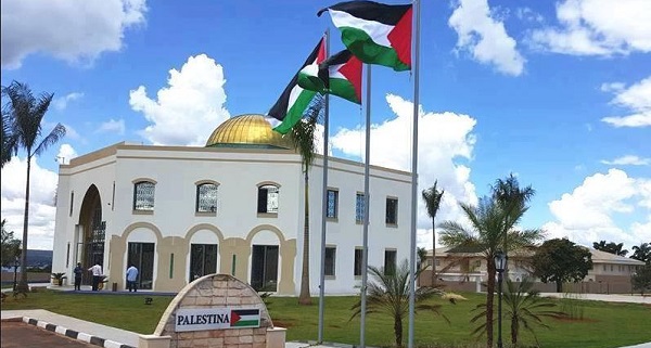 The new embassy of the Palestinian Authority resembles the famous mosque on Temple Mount in Jerusalem.
