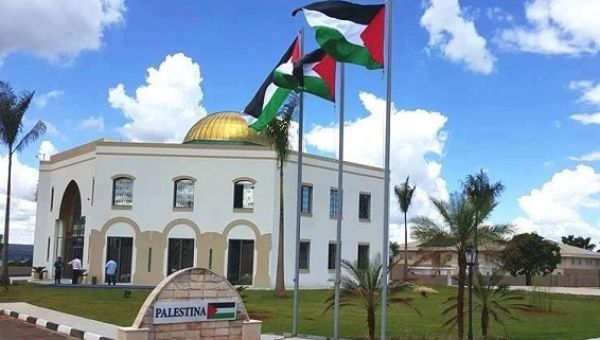 The new embassy of the Palestinian Authority resembles the famous mosque on Temple Mount in Jerusalem.