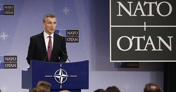 NATO Secretary-General Jens Stoltenberg holds a press conference during NATO Ministers of Foreign Affairs meeting at NATO headquarters in Brussels, Belgium, Dec. 2, 2014.