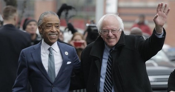 Democratic presidential candidate Bernie Sanders has breakfast with Al Sharpton in an effort to broaden his appeal among African-American voters.