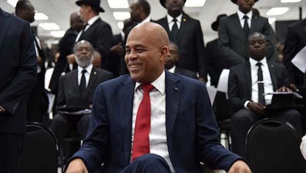 Michel Martelly was able to leave office thanks to a last-minute agreement hours before to install a transitional government after prolonged protests that sometimes turned violent.