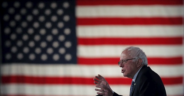 U.S. Democratic presidential candidate Bernie Sanders speaks at a campaign rally in Denver, Colorado, on Feb. 13, 2016.