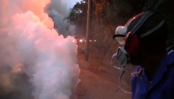 Fumigating exercise in Saint Lucia. 