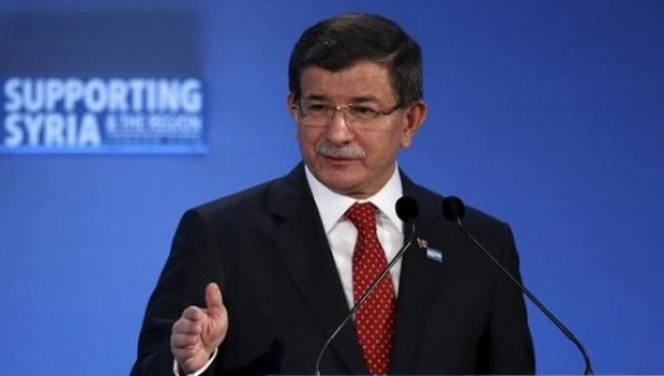 Turkish Prime Minister Ahmet Davutoglu speaks at the donors conference for Syria in London, Britain February 4, 2016.