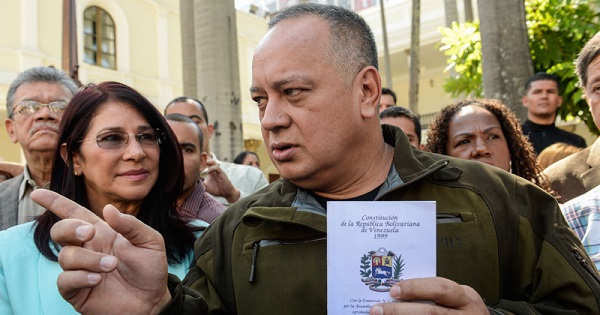 Socialist former head of Venezuela's National Assembly, Diosdado Cabello, explains the positions of pro-government lawmakers in the parliament.