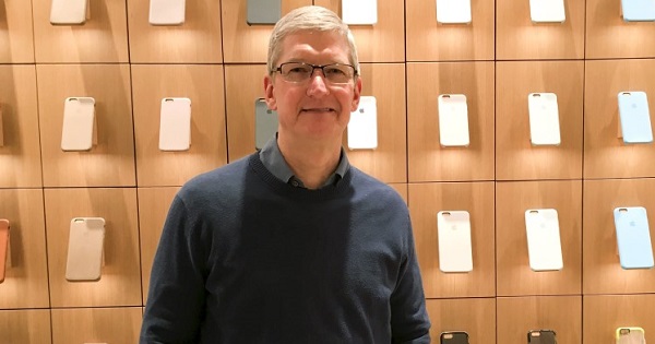 Apple CEO Tim Cook poses for a portrait at the Apple store in the Manhattan borough of New York in this Dec. 9, 2015, file photo.