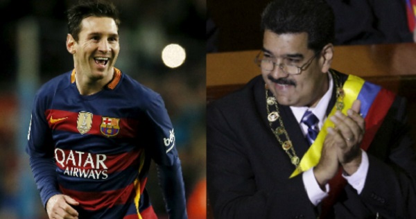 Venezuelan President Nicolas gave a shout out to Lionel Messi after he scored 301 La Liga goals against Sporting Gijon.