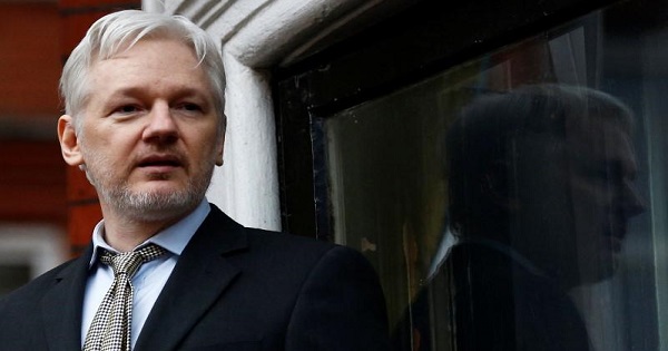 WikiLeaks founder Julian Assange makes a speech from the balcony of the Ecuadorian Embassy, in central London, Britain February 5, 2016.