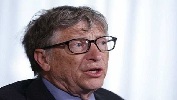 Microsoft co-founder Bill Gates speaks during an interview in New York, Feb. 22, 2016. 