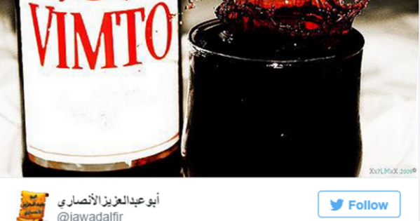 One of the tweets mocking the Islamic State group. With Vimto, the Tweet says, the group 