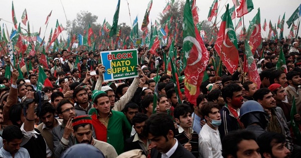 Pakistani demonstrators protest U.S. drone attacks during a rally in Peshawar.
