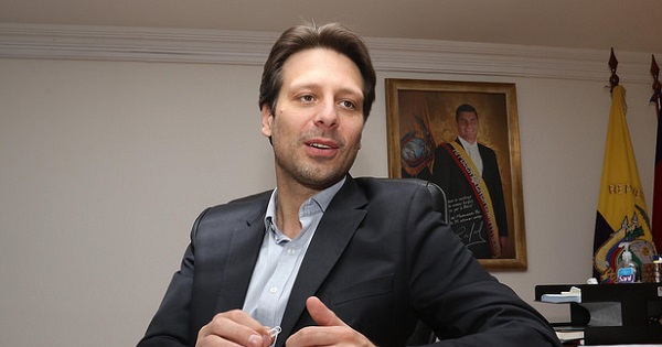 Guillaume Long, named as the new Ecuadorean Minister of Foreign Affairs, appears in this file photo from Sept. 15, 2015.