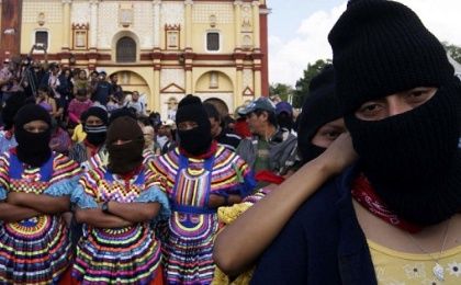 Indigenous Zapatista women take part in protest in the state of Chiapas in this undated photo. 