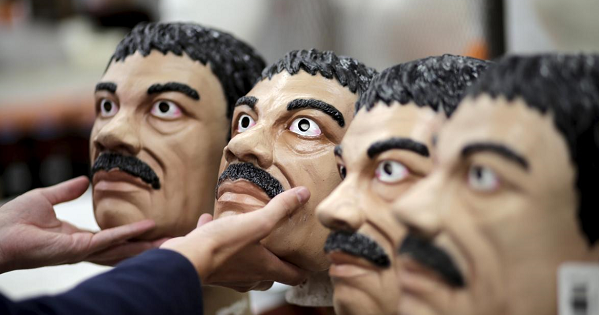 El Chapo masks at Grupo Rev in Cuernavaca near Mexico City Oct. 14, 2015.