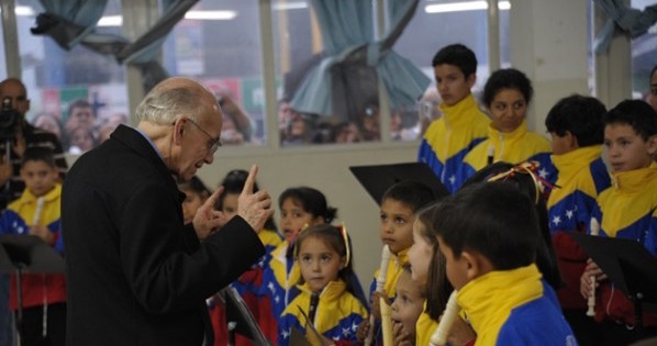The System of Youth and Children’s Orchestras of Venezuela performs last February.