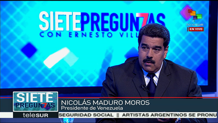 Venezuelan President Nicolas Maduro was the first guest of teleSUR's new program 