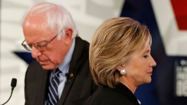 Democratic presidential hopefuls, Bernie Sanders and Hillary Clinton.