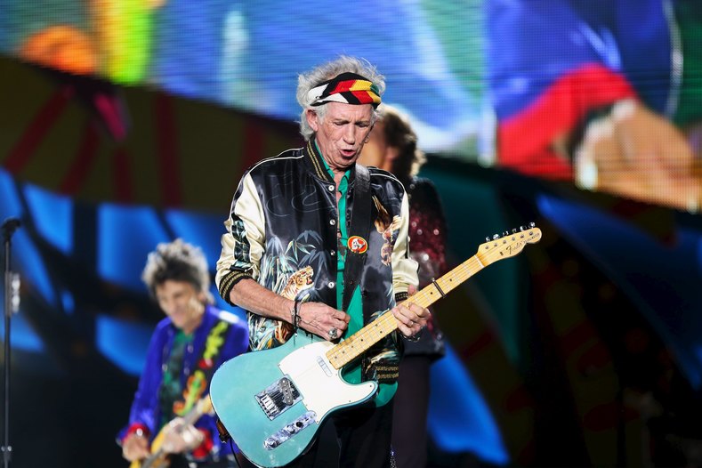 Keith Richards of the Rolling Stones performs a free outdoor concert at Ciudad Deportiva de la Habana sports complex.